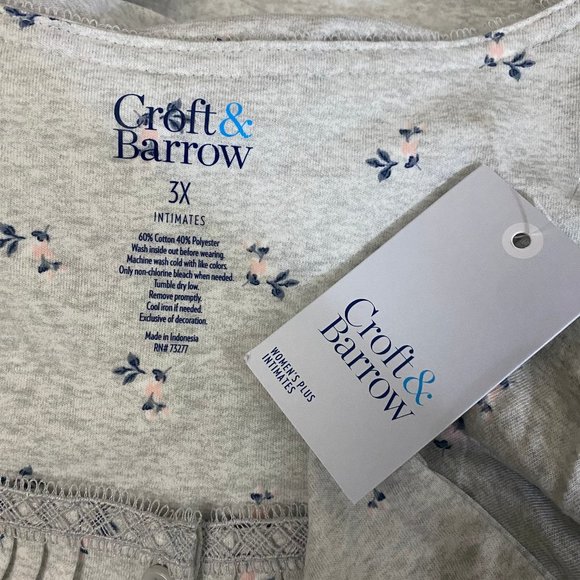 Croft & Barrow Cotton blend Short Sleeve Nightgown 3X - Picture 9 of 9